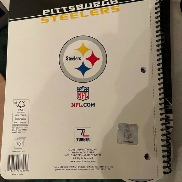 Pittsburgh Steelers 5 piece School Notebooks,  Pencil and Sticker Set - Picture 6 of 8